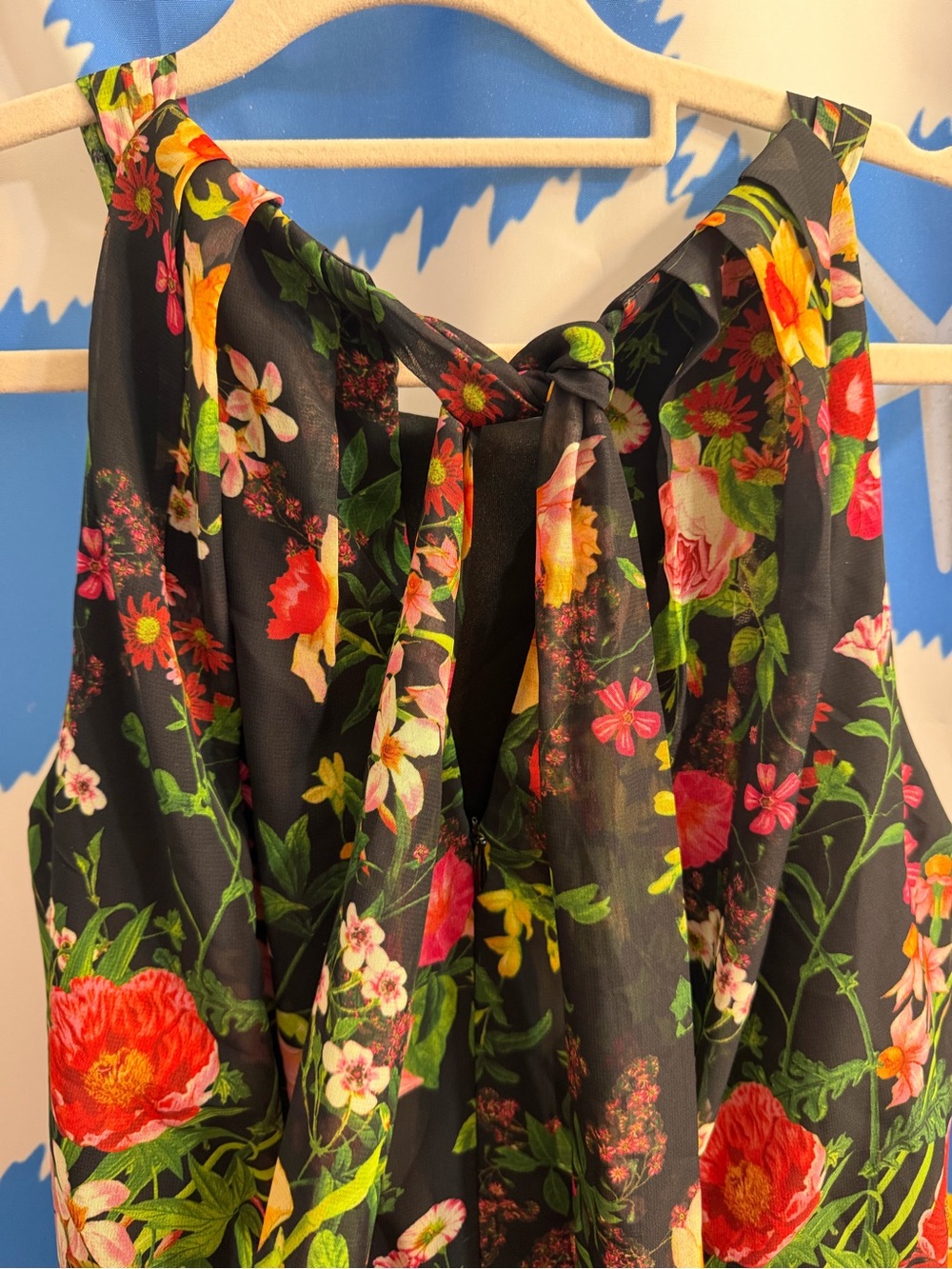 NWT Betsy & Adam Women’s Floral Print Ruffle Long Dress Size 8 - Picture 6 of 9